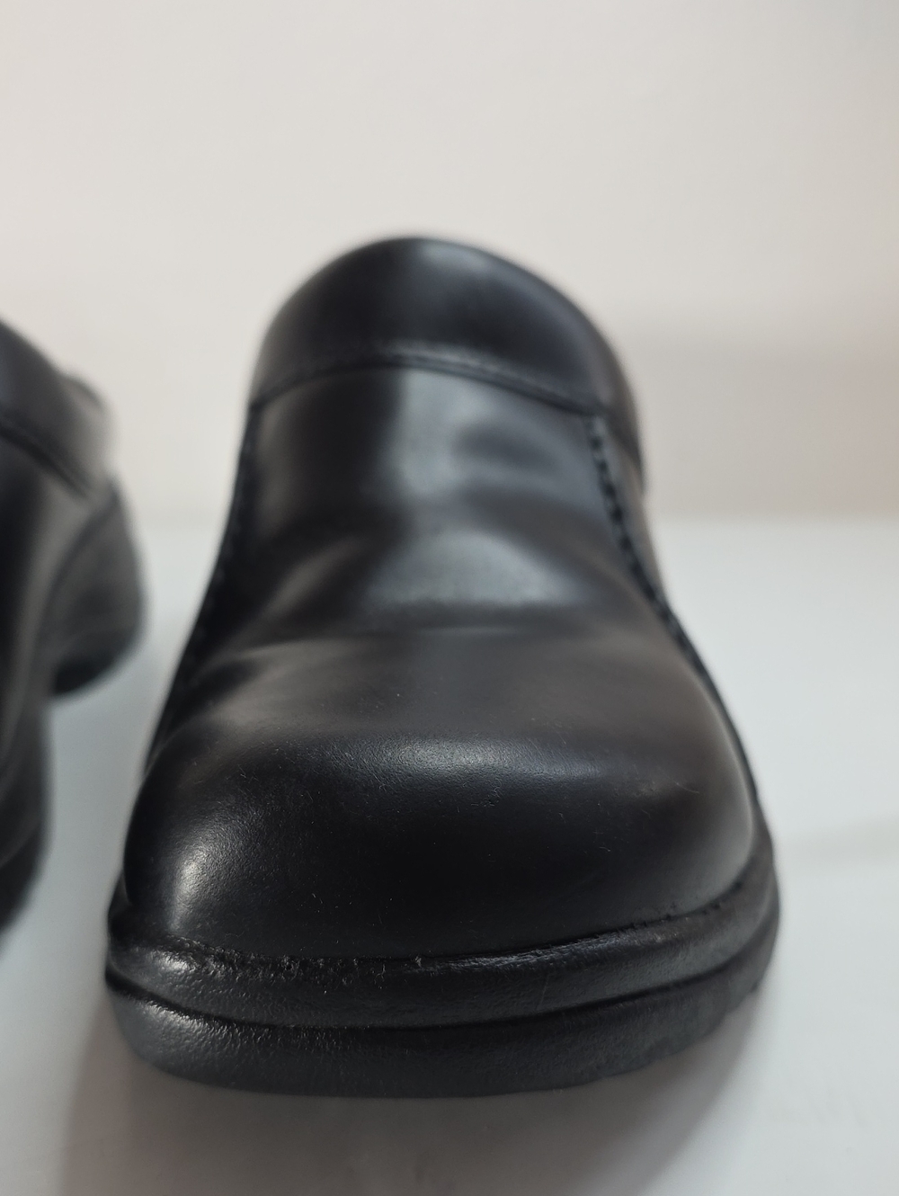 DANSKO WIL LEATHER BLACK SMOOTH SLIP-ON LOW BACK MULES CLOGS MENS SIZE 43 VGUC - Picture 4 of 16